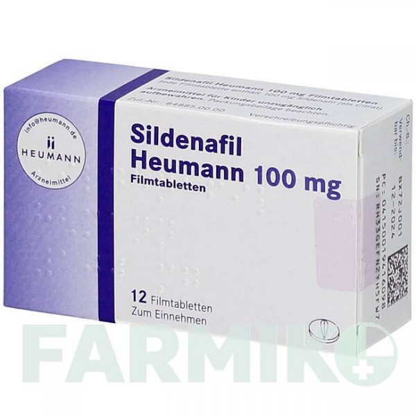 СИЛДЕНАФИЛ (SILDENAFIL) 100 мг таблетки 12 шт - Силденафил HEUMANN PHARMA