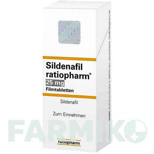 СИЛДЕНАФИЛ (SILDENAFIL) 25 мг таблетки 12 шт - Силденафил RATIOPHARM