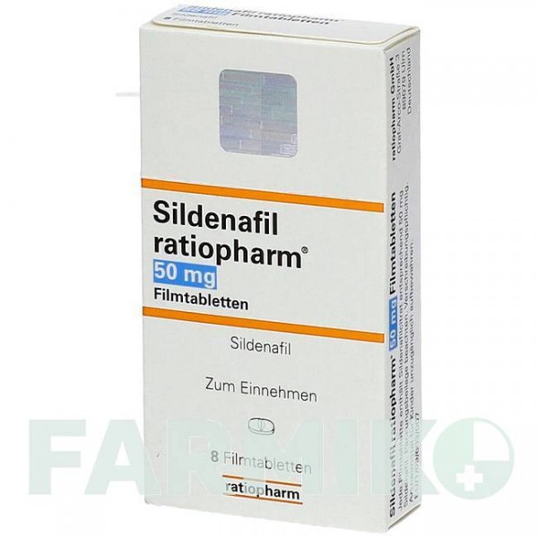 СИЛДЕНАФИЛ (SILDENAFIL) 50 мг таблетки 8 шт - Силденафил RATIOPHARM