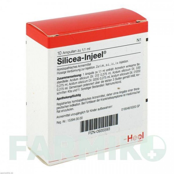 СИЛІЦЕЯ ІНЬЄЛЬ (SILICEA INJEEL) ампули 10 шт - Гомеопатія BIOLOGISCHE HEILMITTEL HEEL