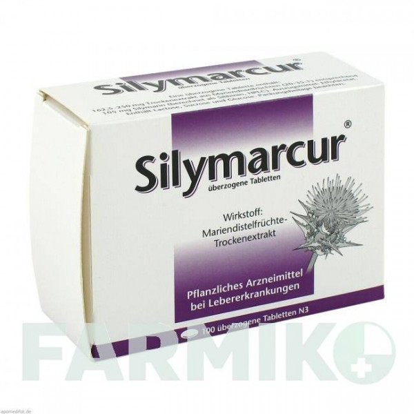 СИЛИМАРКУР (SILYMARCUR) таблетки 100 шт - Плоды расторопши пятнистой RODISMA-MED PHARMA