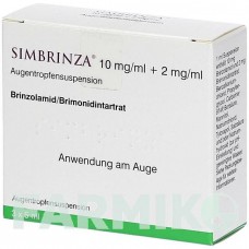 СИМБРИНЗА (SIMBRINZA) 10 мг/мл + 2 мг/мл краплі 3x5 мл - Бринзоламід, Бримонідин AXICORP PHARMA