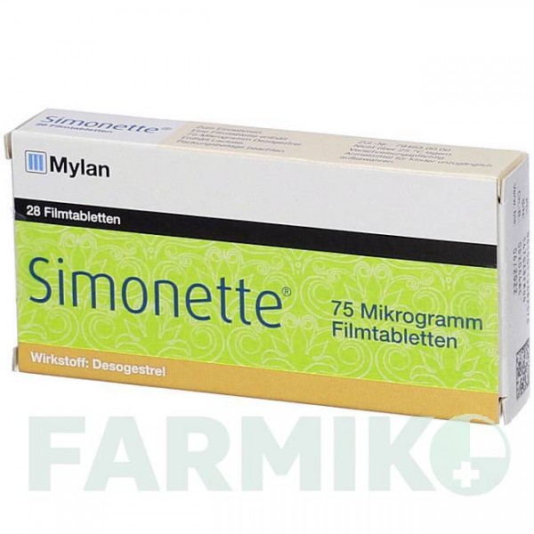 СИМОНЕТТЕ (SIMONETTE) 75 мкг таблетки 28 шт - Дезогестрел VIATRIS