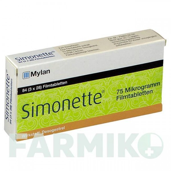 СИМОНЕТТЕ (SIMONETTE) 75 мкг таблетки 3x28 шт - Дезогестрел VIATRIS