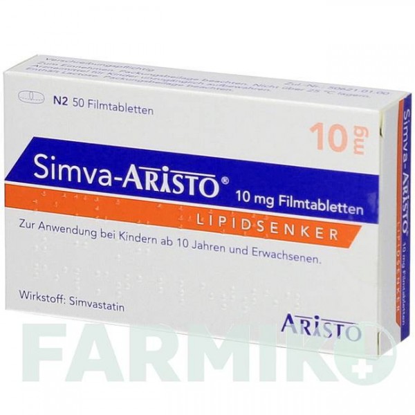 СИМВА (SIMVA) 10 мг таблетки 50 шт - Симвастатин ARISTO PHARMA