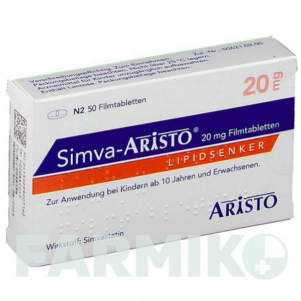 СИМВА (SIMVA) 20 мг таблетки 50 шт - Симвастатин ARISTO PHARMA