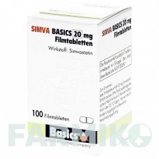 СИМВА (SIMVA) 20 мг таблетки 100 шт - Симвастатин BASICS