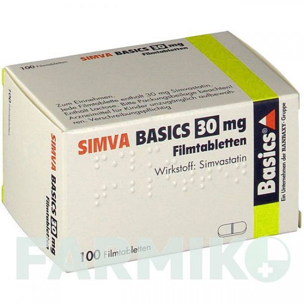 СИМВА (SIMVA) 30 мг таблетки 100 шт - Симвастатин BASICS