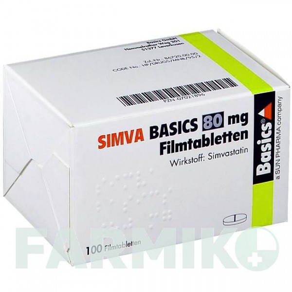 СИМВА (SIMVA) 80 мг таблетки 50 шт - Симвастатин BASICS