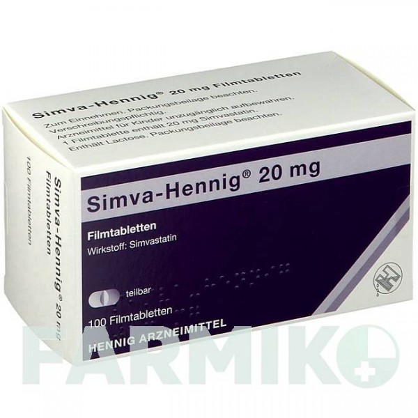 СИМВА ХЕННИГ (SIMVA HENNIG) 20 мг таблетки 100 шт - Симвастатин HENNIG