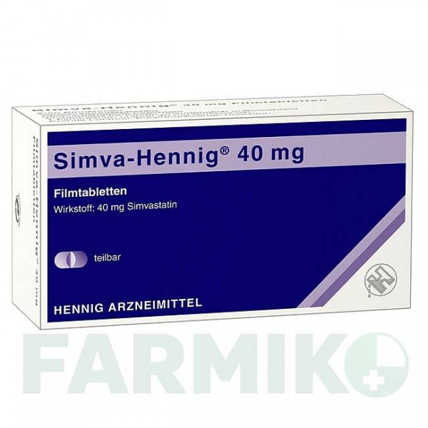 СИМВА ХЕННИГ (SIMVA HENNIG) 40 мг таблетки 50 шт - Симвастатин HENNIG