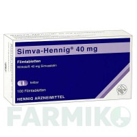 СІМВА ХЕННІГ (SIMVA HENNIG) 40 мг таблетки 100 шт - Симвастатин HENNIG