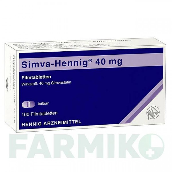 СИМВА ХЕННИГ (SIMVA HENNIG) 40 мг таблетки 100 шт - Симвастатин HENNIG