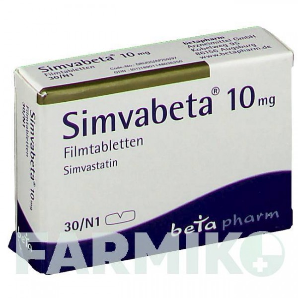 СИМВАБЕТА (SIMVABETA) 10 мг таблетки 30 шт - Симвастатин BETAPHARM