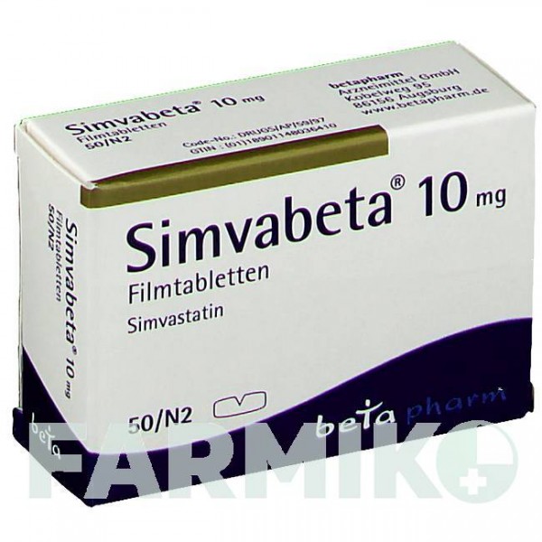 СИМВАБЕТА (SIMVABETA) 10 мг таблетки 50 шт - Симвастатин BETAPHARM