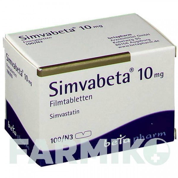 СИМВАБЕТА (SIMVABETA) 10 мг таблетки 100 шт - Симвастатин BETAPHARM