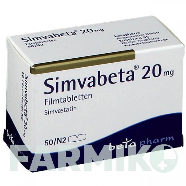 СИМВАБЕТА (SIMVABETA) 20 мг таблетки 50 шт - Симвастатин BETAPHARM
