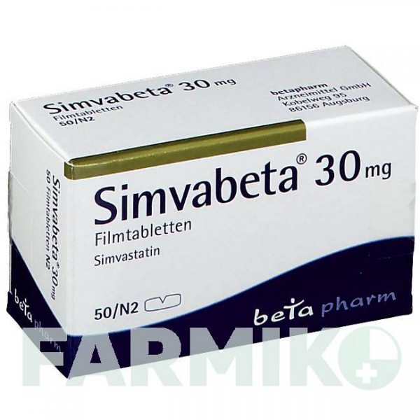 СИМВАБЕТА (SIMVABETA) 30 мг таблетки 50 шт - Симвастатин BETAPHARM