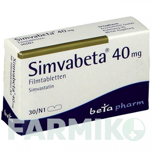 СИМВАБЕТА (SIMVABETA) 40 мг таблетки 30 шт - Симвастатин BETAPHARM