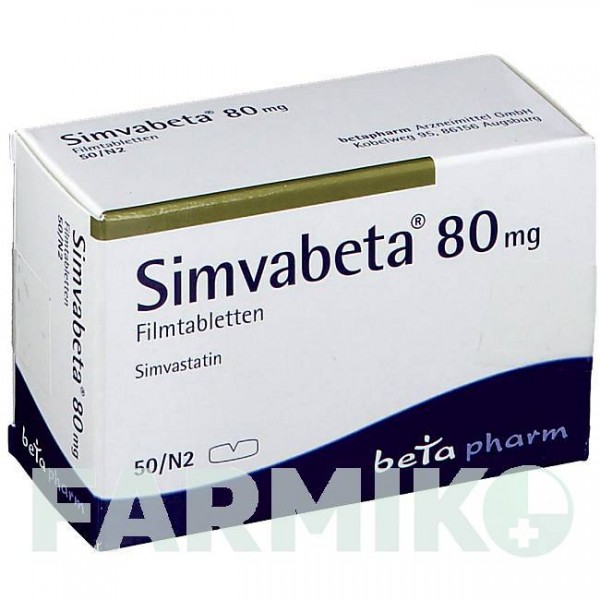 СИМВАБЕТА (SIMVABETA) 80 мг таблетки 50 шт - Симвастатин BETAPHARM