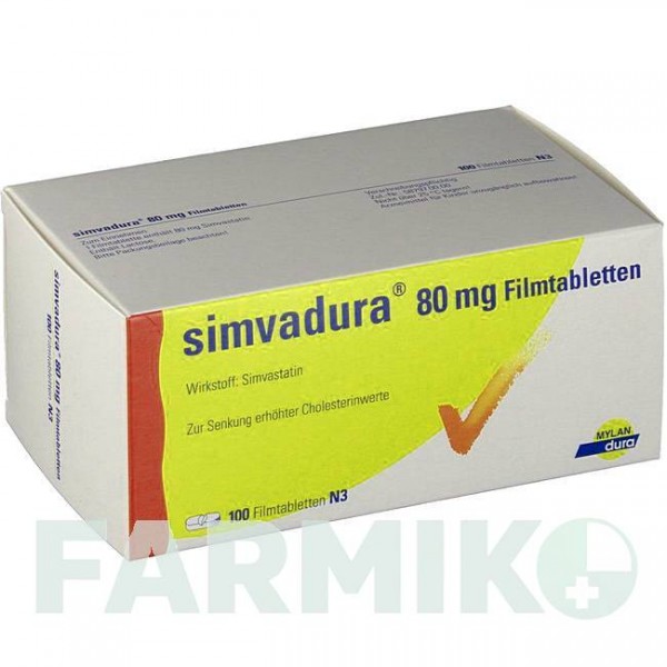 СИМВАДУРА (SIMVADURA) 80 мг таблетки 100 шт - Симвастатин VIATRIS