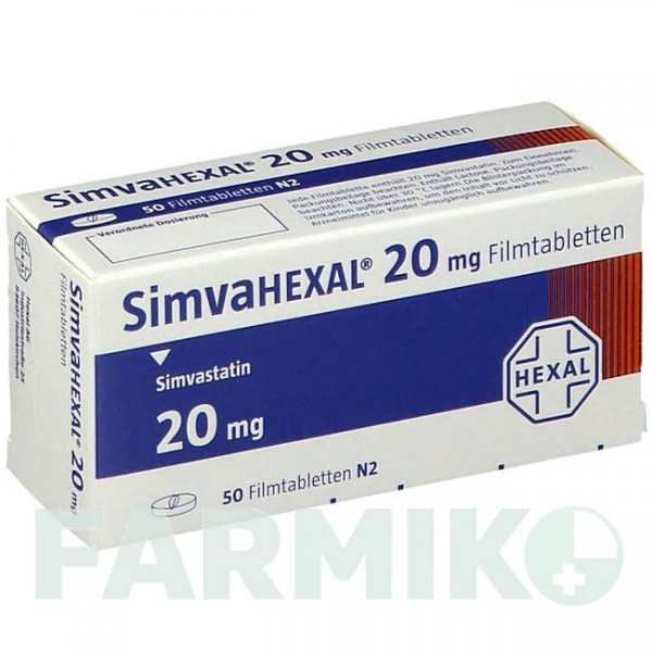 СИМВАГЕКСАЛ (SIMVAHEXAL) 20 мг таблетки 50 шт - Симвастатин HEXAL