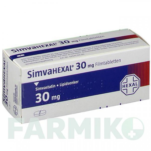 СИМВАГЕКСАЛ (SIMVAHEXAL) 30 мг таблетки 30 шт - Симвастатин HEXAL