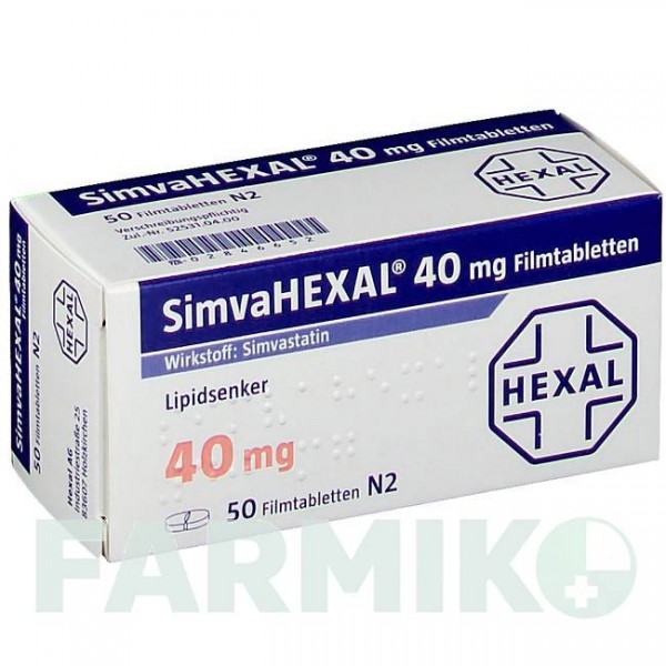 СИМВАГЕКСАЛ (SIMVAHEXAL) 40 мг таблетки 50 шт - Симвастатин HEXAL