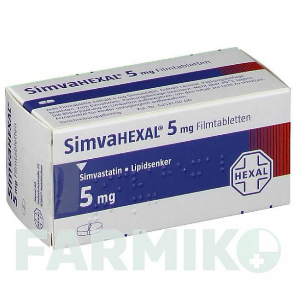 СИМВАГЕКСАЛ (SIMVAHEXAL) 5 мг таблетки 50 шт - Симвастатин HEXAL