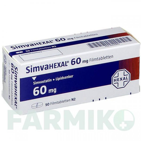СИМВАГЕКСАЛ (SIMVAHEXAL) 60 мг таблетки 50 шт - Симвастатин HEXAL