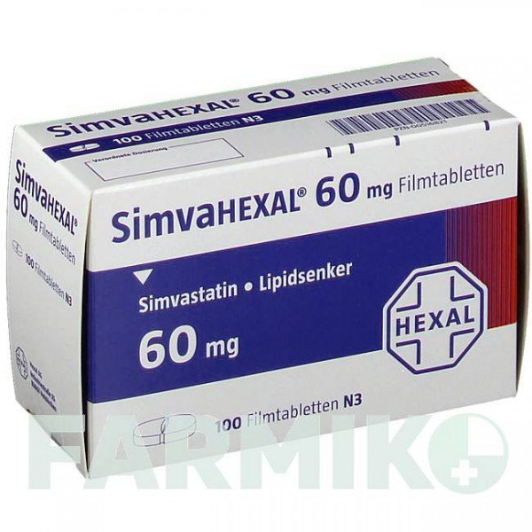 СИМВАГЕКСАЛ (SIMVAHEXAL) 60 мг таблетки 100 шт - Симвастатин HEXAL