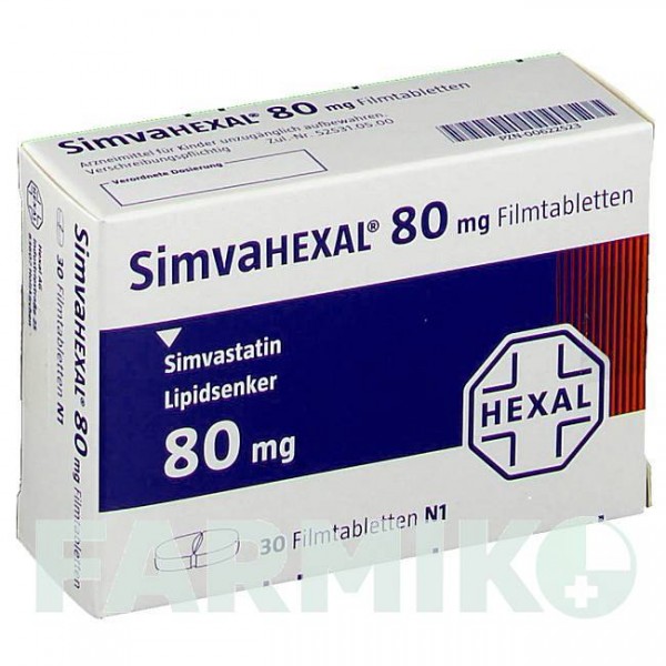 СИМВАГЕКСАЛ (SIMVAHEXAL) 80 мг таблетки 30 шт - Симвастатин HEXAL