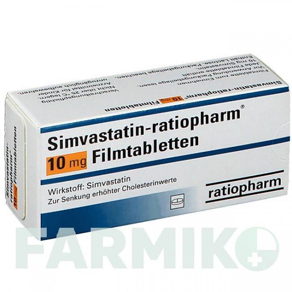 СИМВАСТАТИН (SIMVASTATIN) 10 мг таблетки 30 шт - Симвастатин RATIOPHARM