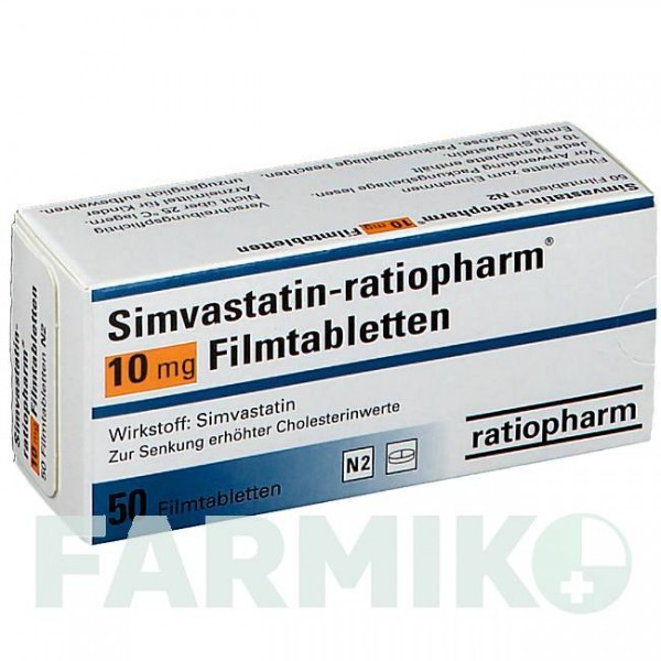 СИМВАСТАТИН (SIMVASTATIN) 10 мг таблетки 50 шт - Симвастатин RATIOPHARM