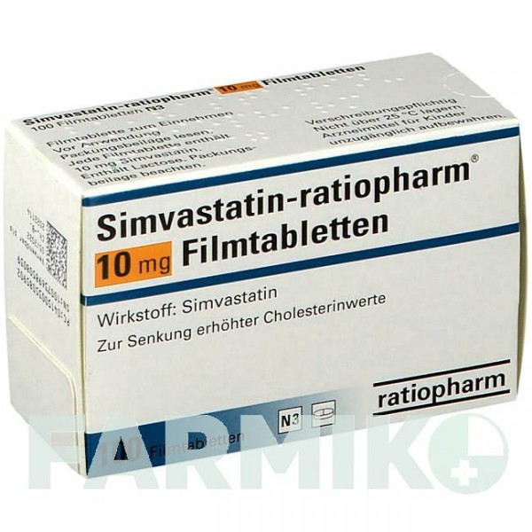 СИМВАСТАТИН (SIMVASTATIN) 10 мг таблетки 100 шт - Симвастатин RATIOPHARM