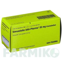 СИМВАСТАТИН (SIMVASTATIN) 20 таблетки 100 шт - Симвастатин AAA - PHARMA