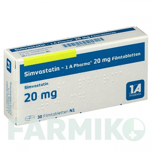 СИМВАСТАТИН (SIMVASTATIN) 20 мг таблетки 30 шт - Симвастатин 1 A PHARMA