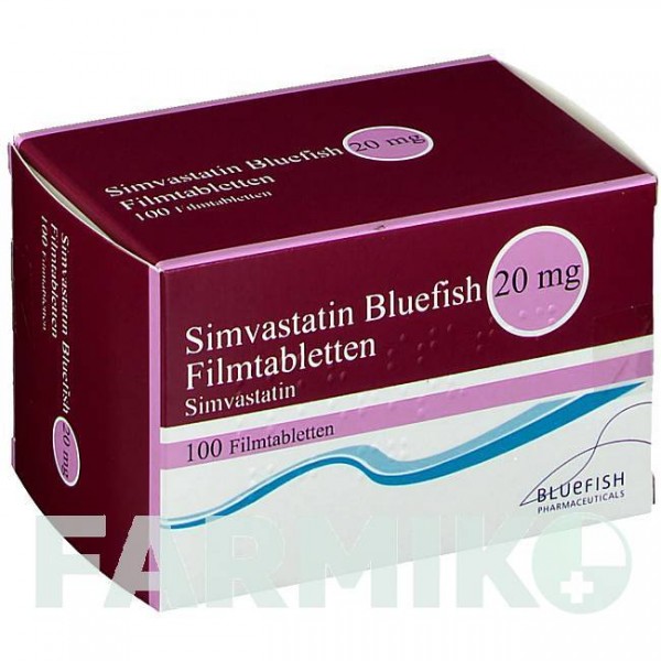 СИМВАСТАТИН (SIMVASTATIN) 20 мг таблетки 100 шт - Симвастатин BLUEFISH