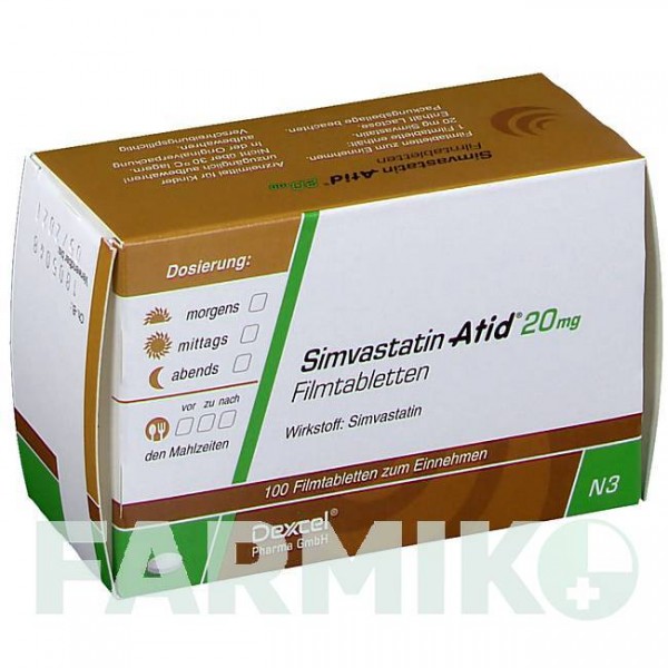 СИМВАСТАТИН (SIMVASTATIN) 20 мг таблетки 100 шт - Симвастатин DEXCEL PHARMA