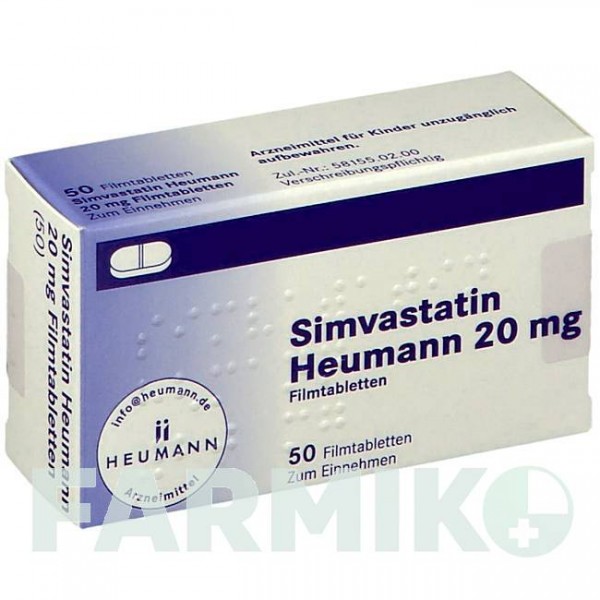 СИМВАСТАТИН (SIMVASTATIN) 20 мг таблетки 50 шт - Симвастатин HEUMANN PHARMA
