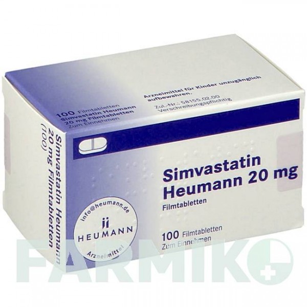 СИМВАСТАТИН (SIMVASTATIN) 20 мг таблетки 100 шт - Симвастатин HEUMANN PHARMA