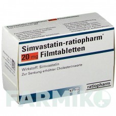 СИМВАСТАТИН (SIMVASTATIN) 20 мг таблетки 100 шт - Симвастатин RATIOPHARM
