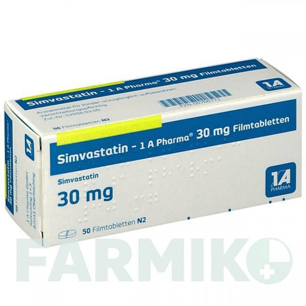 СИМВАСТАТИН (SIMVASTATIN) 30 мг таблетки 50 шт - Симвастатин 1 A PHARMA