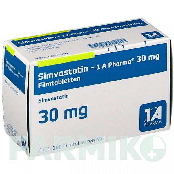 СИМВАСТАТИН (SIMVASTATIN) 30 мг таблетки 100 шт - Симвастатин 1 A PHARMA