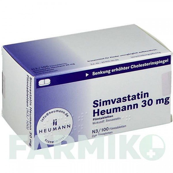 СИМВАСТАТИН (SIMVASTATIN) 30 мг таблетки 100 шт - Симвастатин HEUMANN PHARMA
