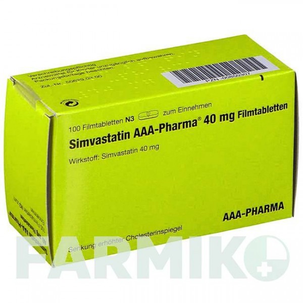 СИМВАСТАТИН (SIMVASTATIN) 40 мг таблетки 100 шт - Симвастатин AAA - PHARMA