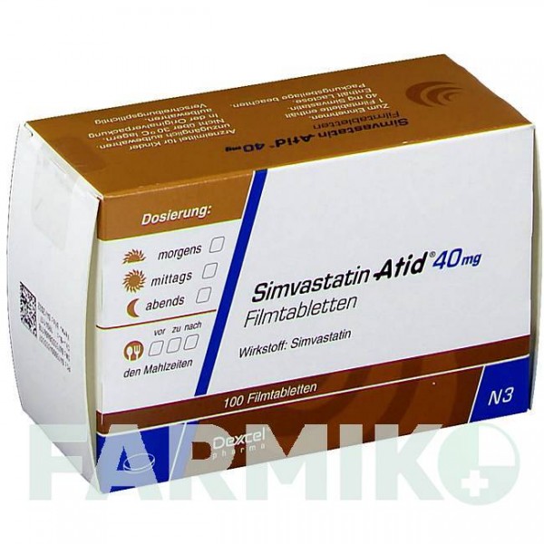 СИМВАСТАТИН (SIMVASTATIN) 40 мг таблетки 100 шт - Симвастатин DEXCEL PHARMA