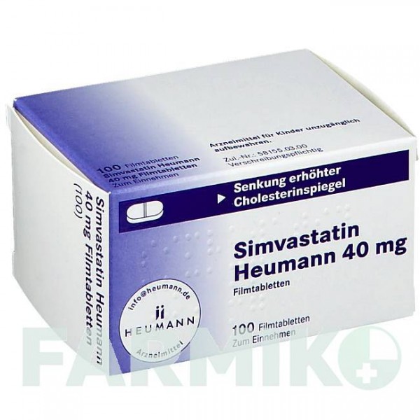 СИМВАСТАТИН (SIMVASTATIN) 40 мг таблетки 100 шт - Симвастатин HEUMANN PHARMA