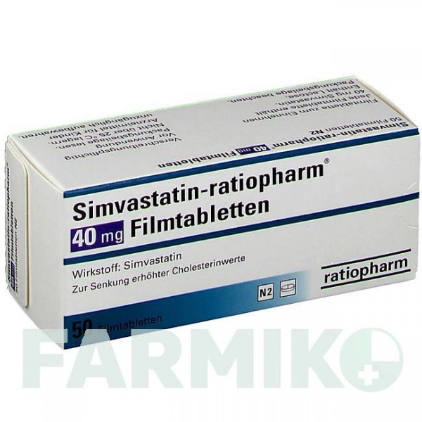 СИМВАСТАТИН (SIMVASTATIN) 40 мг таблетки 50 шт - Симвастатин RATIOPHARM