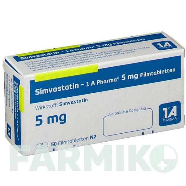 СИМВАСТАТИН (SIMVASTATIN) 5 мг таблетки 50 шт - Симвастатин 1 A PHARMA